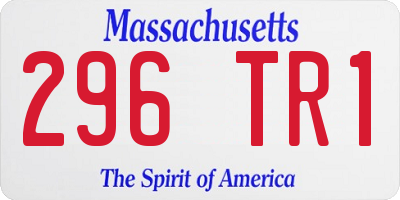 MA license plate 296TR1