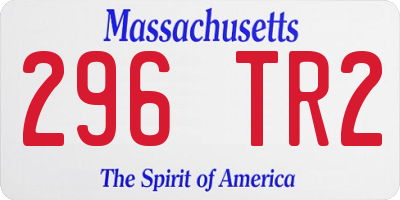 MA license plate 296TR2