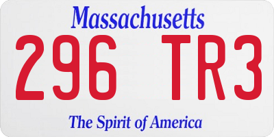 MA license plate 296TR3