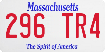 MA license plate 296TR4