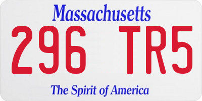 MA license plate 296TR5
