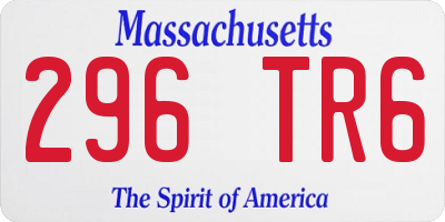MA license plate 296TR6
