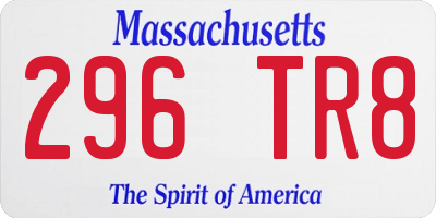 MA license plate 296TR8