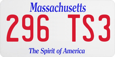 MA license plate 296TS3