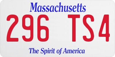 MA license plate 296TS4