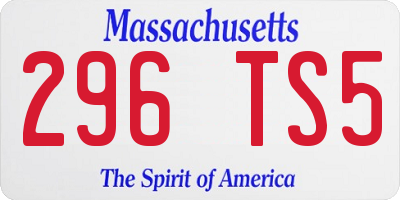 MA license plate 296TS5