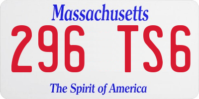MA license plate 296TS6