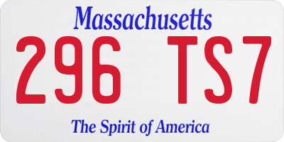 MA license plate 296TS7