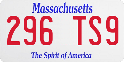 MA license plate 296TS9