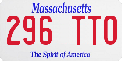 MA license plate 296TT0