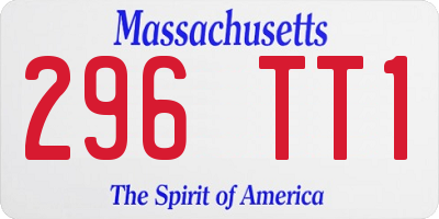 MA license plate 296TT1