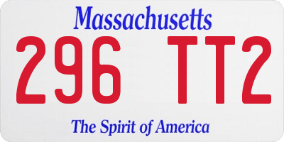 MA license plate 296TT2