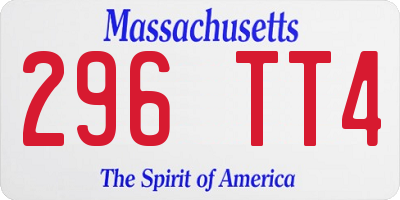 MA license plate 296TT4