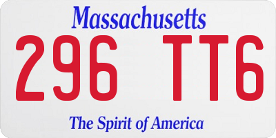 MA license plate 296TT6