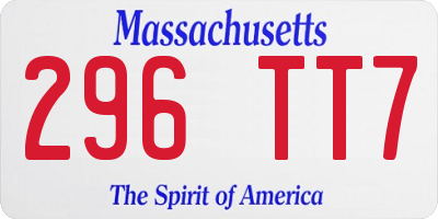 MA license plate 296TT7