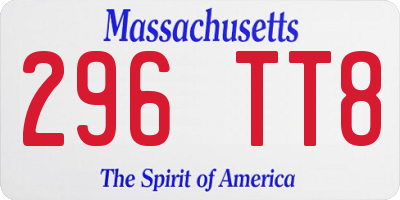 MA license plate 296TT8