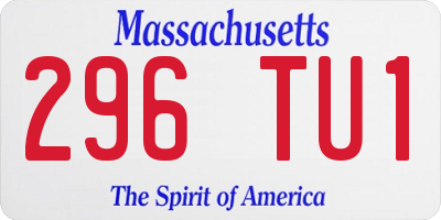 MA license plate 296TU1