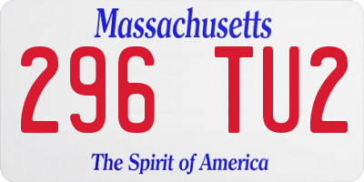 MA license plate 296TU2