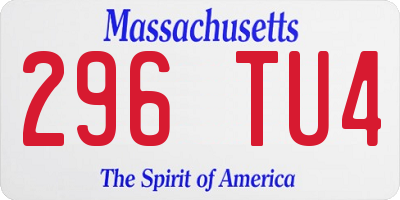 MA license plate 296TU4