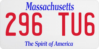 MA license plate 296TU6