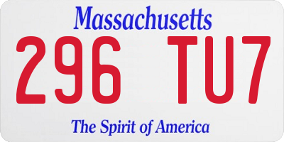 MA license plate 296TU7