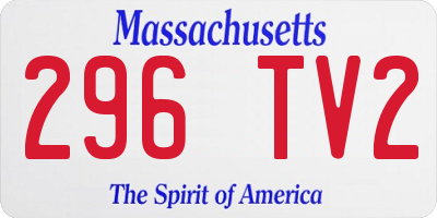 MA license plate 296TV2