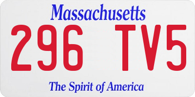 MA license plate 296TV5