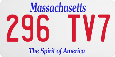 MA license plate 296TV7