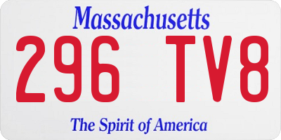 MA license plate 296TV8