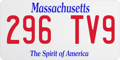MA license plate 296TV9