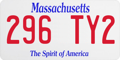 MA license plate 296TY2