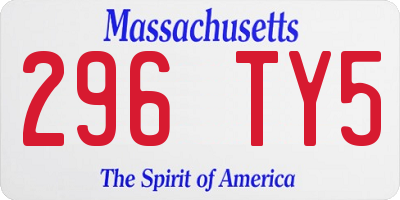 MA license plate 296TY5