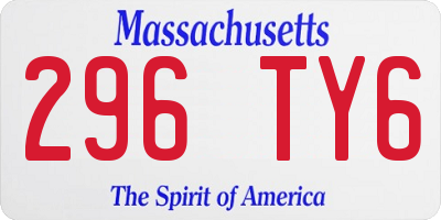 MA license plate 296TY6