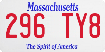 MA license plate 296TY8