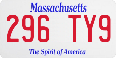 MA license plate 296TY9