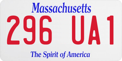 MA license plate 296UA1