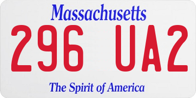 MA license plate 296UA2