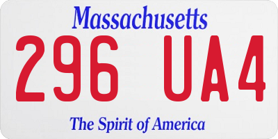 MA license plate 296UA4