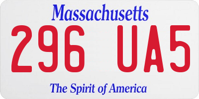 MA license plate 296UA5