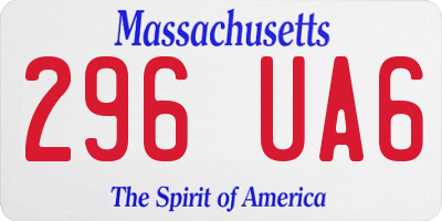 MA license plate 296UA6