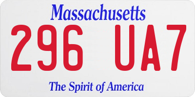 MA license plate 296UA7