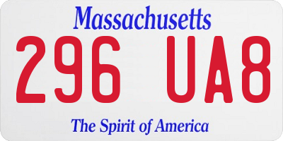 MA license plate 296UA8