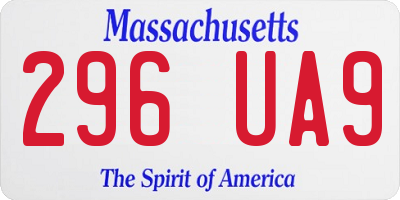 MA license plate 296UA9
