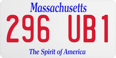 MA license plate 296UB1
