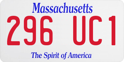 MA license plate 296UC1