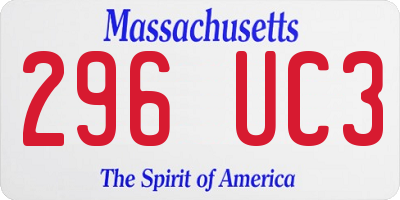 MA license plate 296UC3