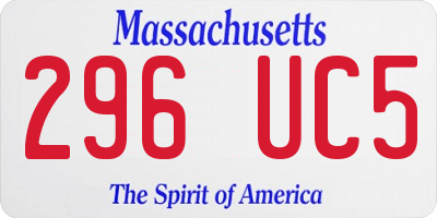 MA license plate 296UC5