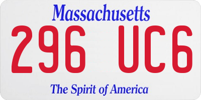 MA license plate 296UC6