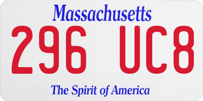 MA license plate 296UC8