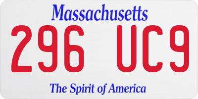 MA license plate 296UC9